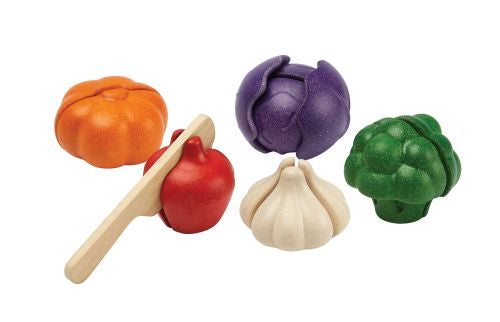 Gemüse 5 farbiges Set, Plantoys, Küche & Kaufladen, ab 3 jahre, holzspielzeug, kuche