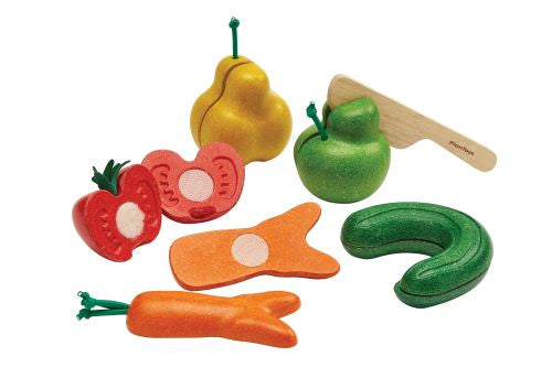 Krummes Obst & Gemüse Set, Plantoys, Küche & Kaufladen, ab 2 jahre, ab 3 jahre, bis 5 jahre, holzspielzeug, küche, lernspiele