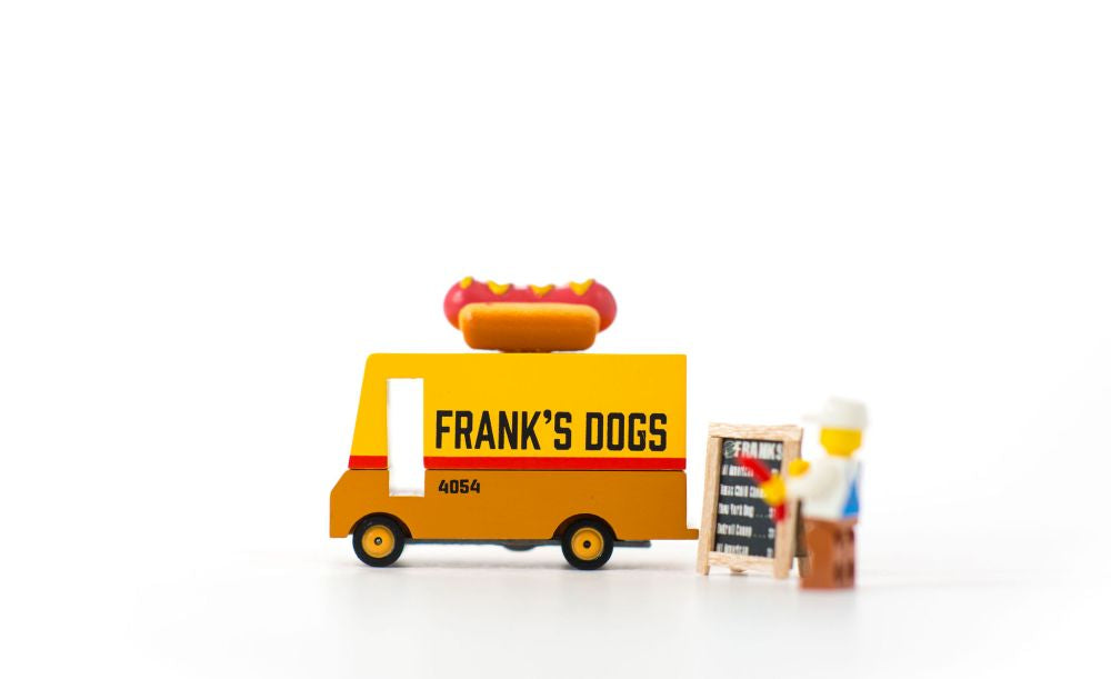 Holzauto Candycar - Hot Dog Van, Foodtruck, Candylab, Autos & Co, ab 3 jahre, auto