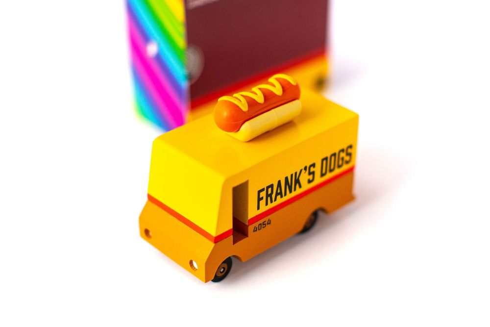 Holzauto Candycar - Hot Dog Van, Foodtruck, Candylab, Autos & Co, ab 3 jahre, auto
