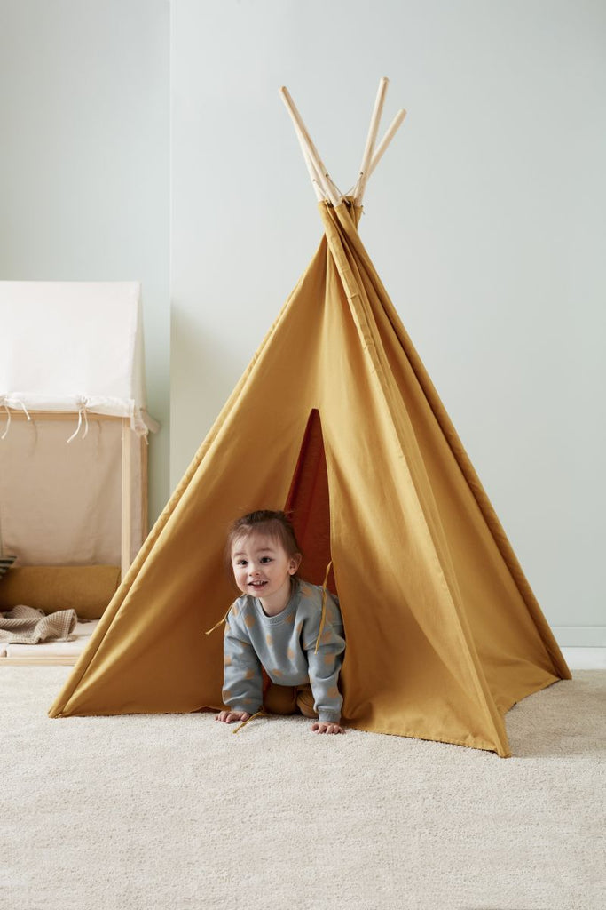 tipi zelt senfgelb Kids Concept Tipi Zelt 160 cm hoch gelb – Keikin