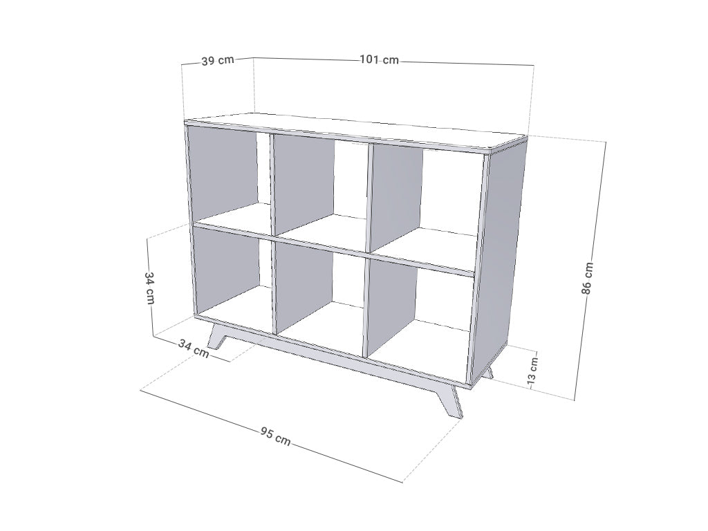 Holzregal NABOKSY 2x3, Benlemi, Regale, regale