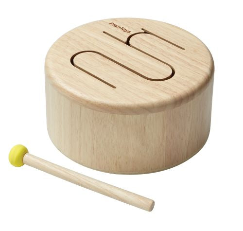 Holztrommel natur, Plantoys, Musikinstrumente, ab 18 monate, holzspielzeug, musikinstrumente