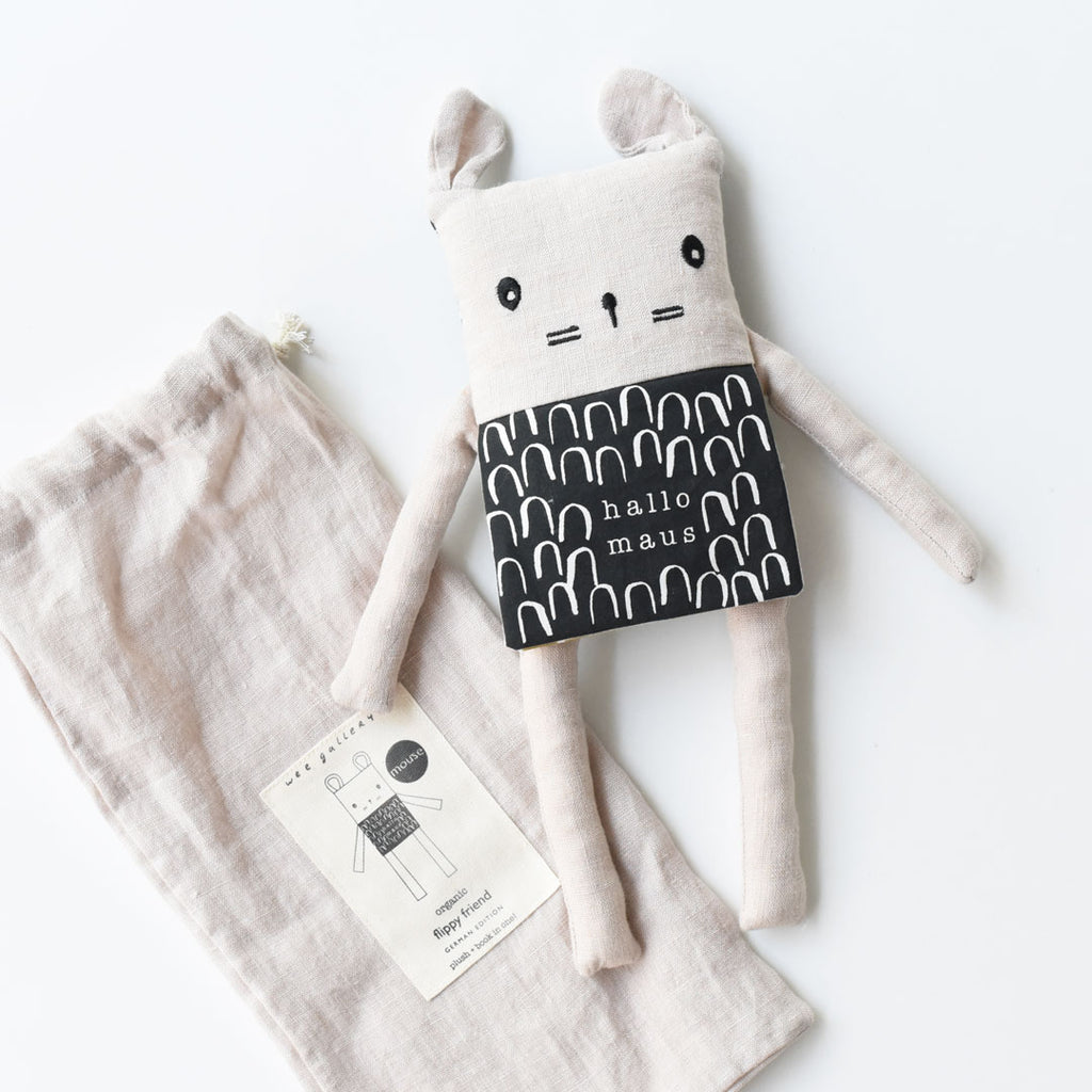 Organic Flippy Friend - MAUS mit deutsche Text, Wee Gallery, Kuscheltiere, ab 6 monate, kuscheltiere