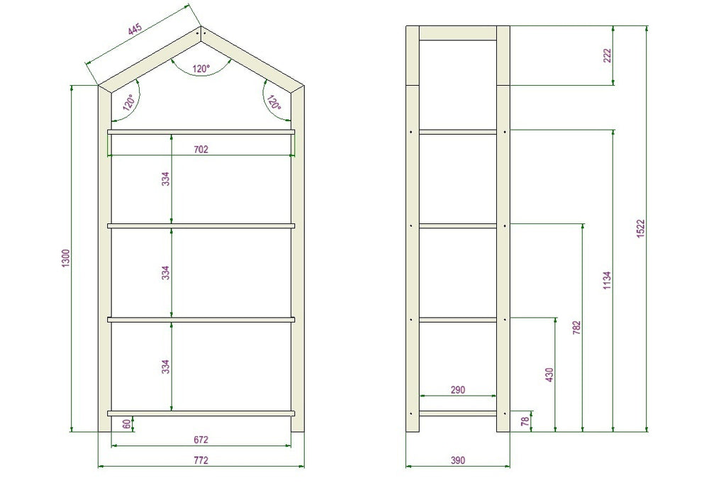 Holzregal TALLY in Hausform, Benlemi, Regale, regale