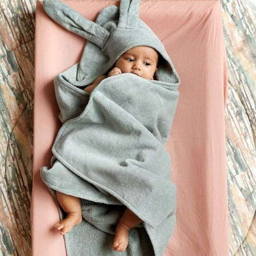Kapuzenhandtuch - Mineral Green Bunny, Elodie Details, Kapuzenhandtücher, ab geburt, Bestseller, kapuzenhandtücher