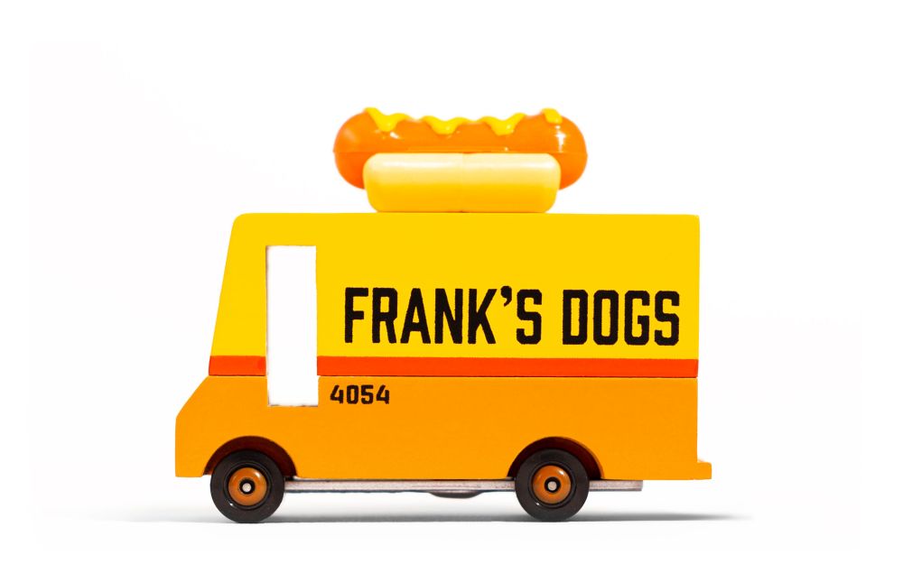 Holzauto Candycar - Hot Dog Van, Foodtruck, Candylab, Autos & Co, ab 3 jahre, auto